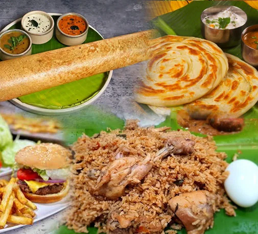 South Indian meal served on banana leaf